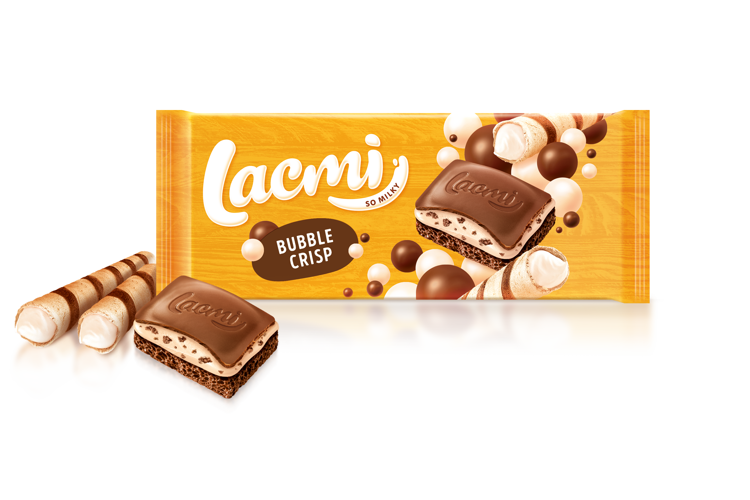 Ciocolată cu lapte și cremă cu bucăți de rulou din napolitană