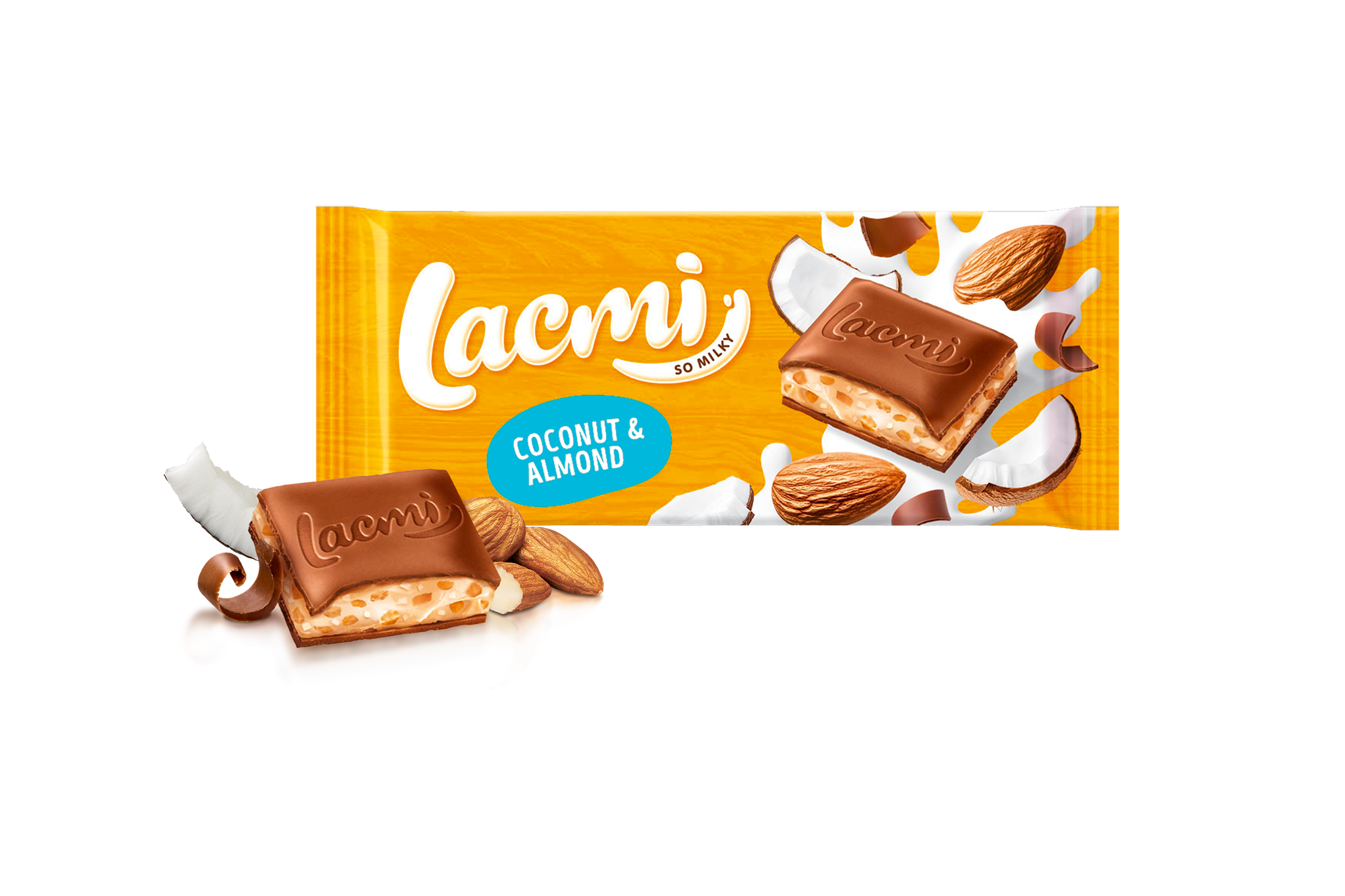 Ciocolată cu lapte, cocos și migdale