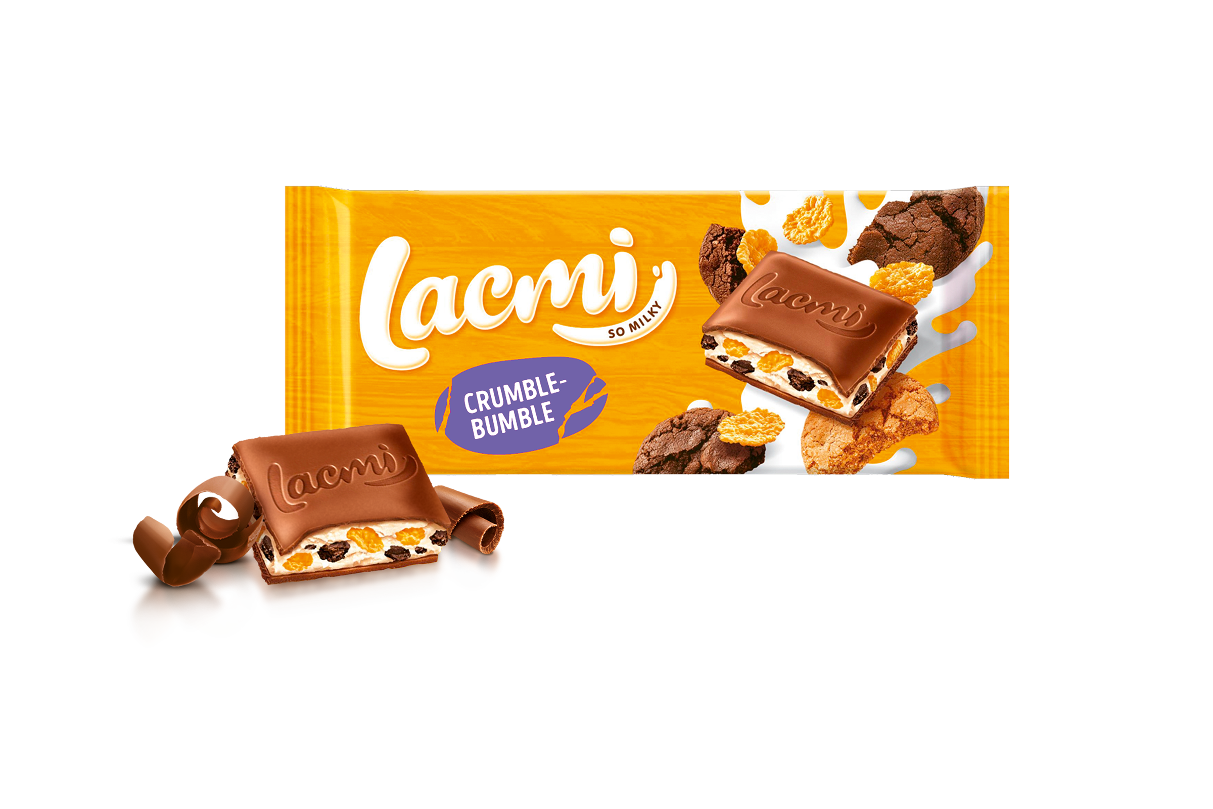 Ciocolată cu cremă de lapte, fulgi de porumb și biscuiți