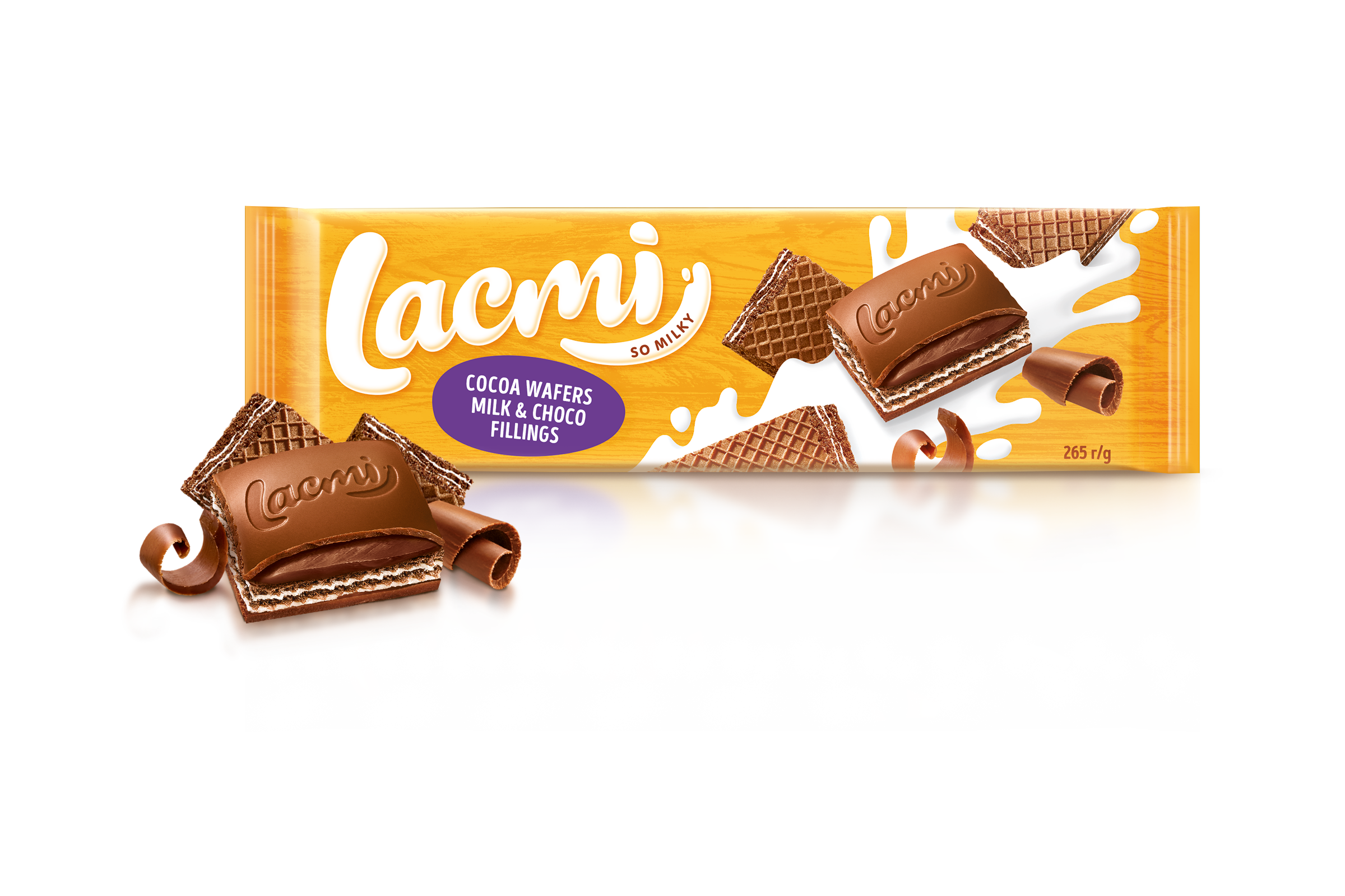 Ciocolată cu lapte cu cremă și napolitane de cacao