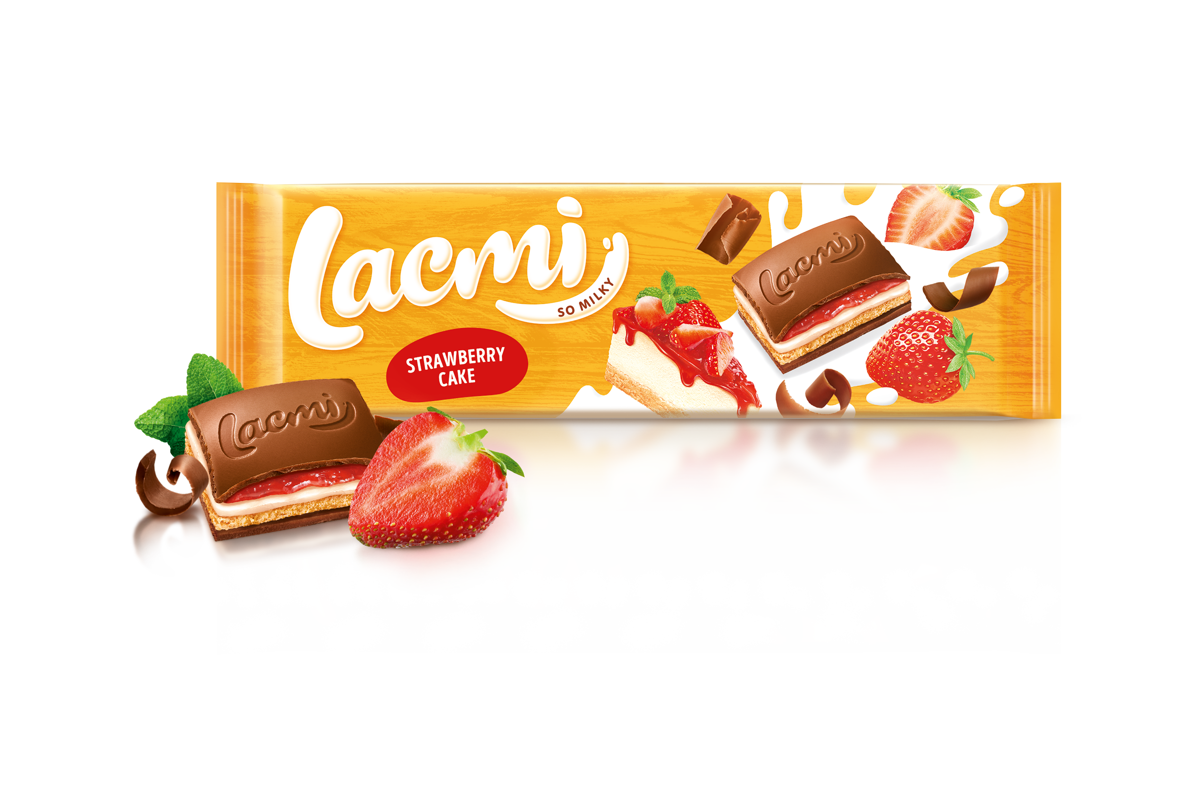 Ciocolată cu lapte și cremă de panacotta de căpșuni